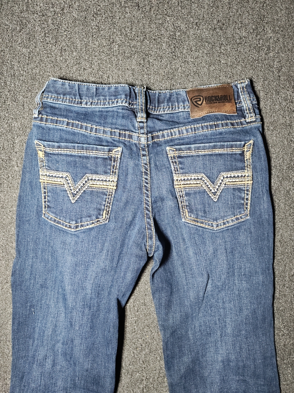 Boys Rock&Roll Denim Jeans Size 18R Short With Adjustable Waist Western Cowboy
